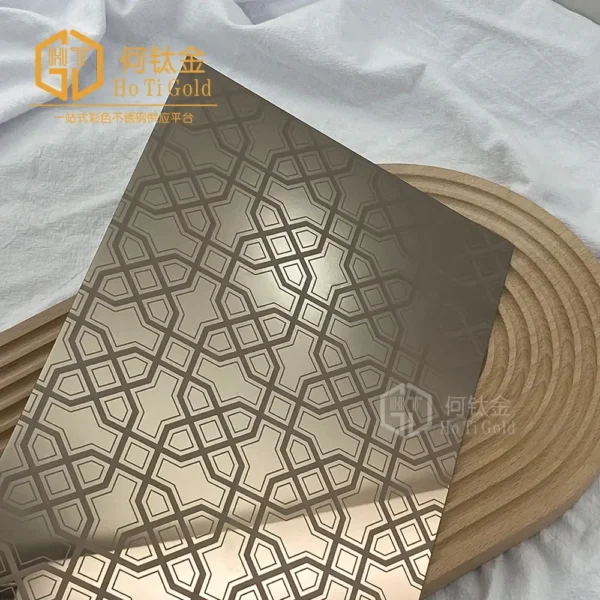 bronze mirror etched stainless steel sheet