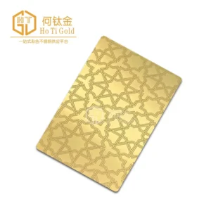 champagne gold brushed etched stainless steel sheet