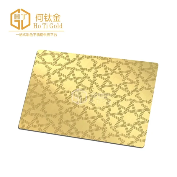 champagne gold brushed etched stainless steel sheet