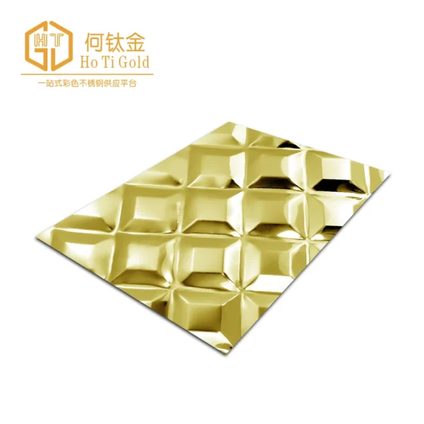 diamond gold embossed stainless steel sheet