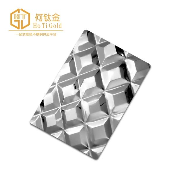 diamond silver embossed stainless steel sheet