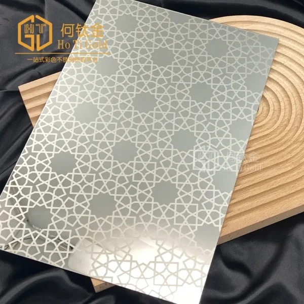 grey mirror etched stainless steel sheet