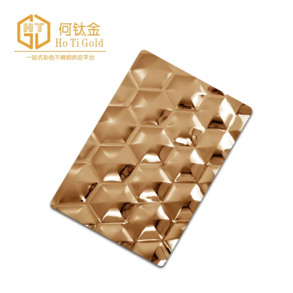 hexagon gold embossed stainless steel sheet