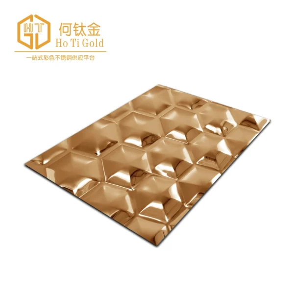 hexagon gold embossed stainless steel sheet