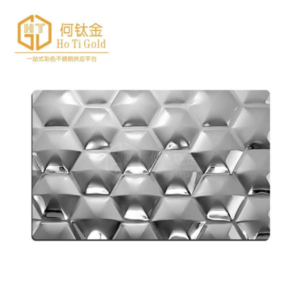 hexagon silver embossed stainless steel sheet