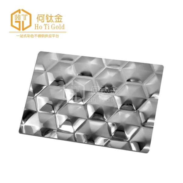 hexagon silver embossed stainless steel sheet