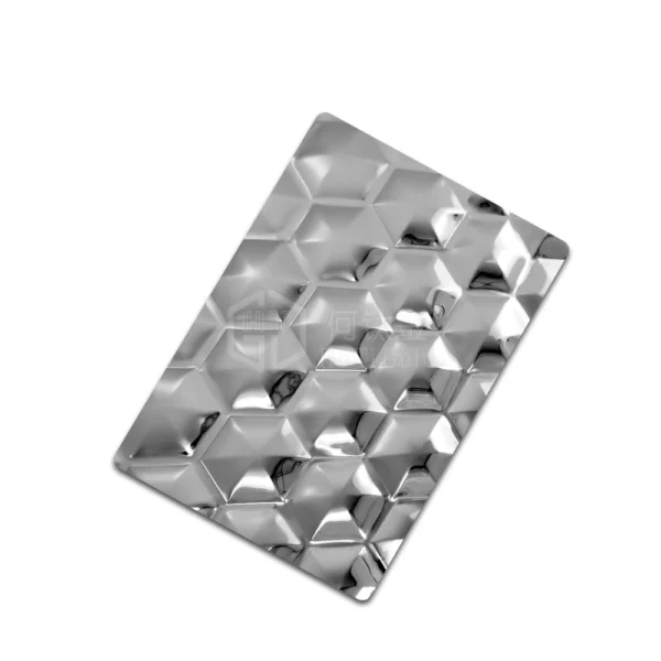 hexagon silver embossed stainless steel sheet