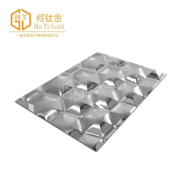 hexagon silver embossed stainless steel sheet