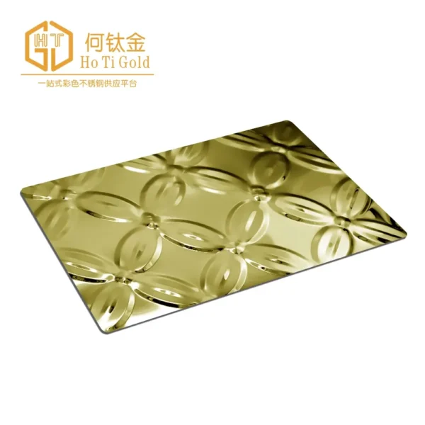 leaf gold embossed stainless steel sheet