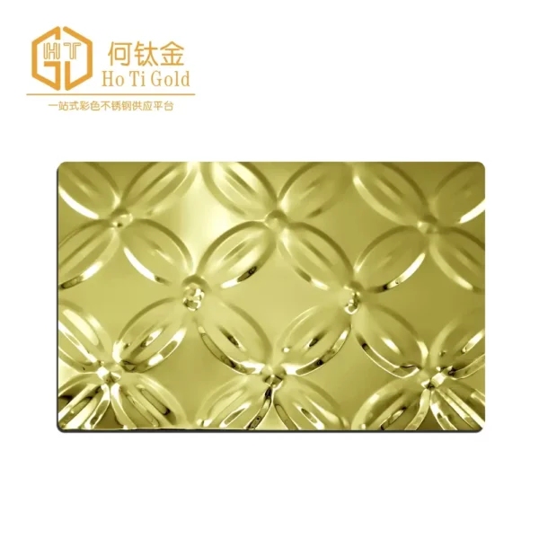 leaf gold embossed stainless steel sheet