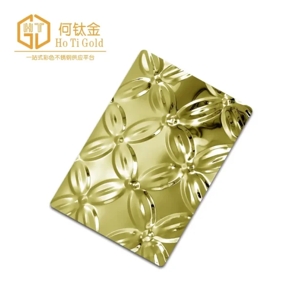 leaf gold embossed stainless steel sheet