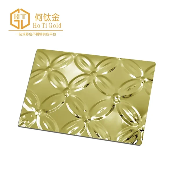 leaf gold embossed stainless steel sheet