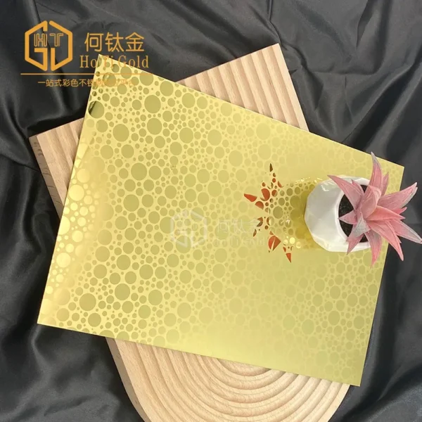 titanium gold mirror etched stainless steel sheet