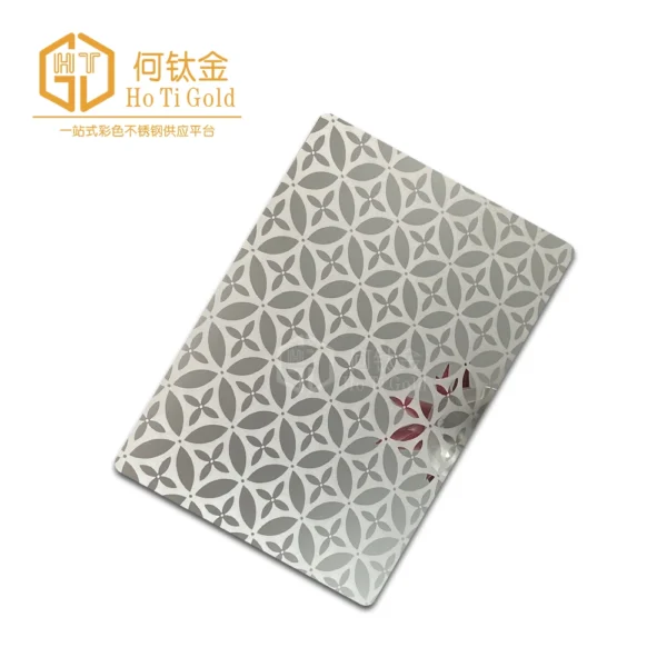 titanium silver mirror etched stainless steel sheet