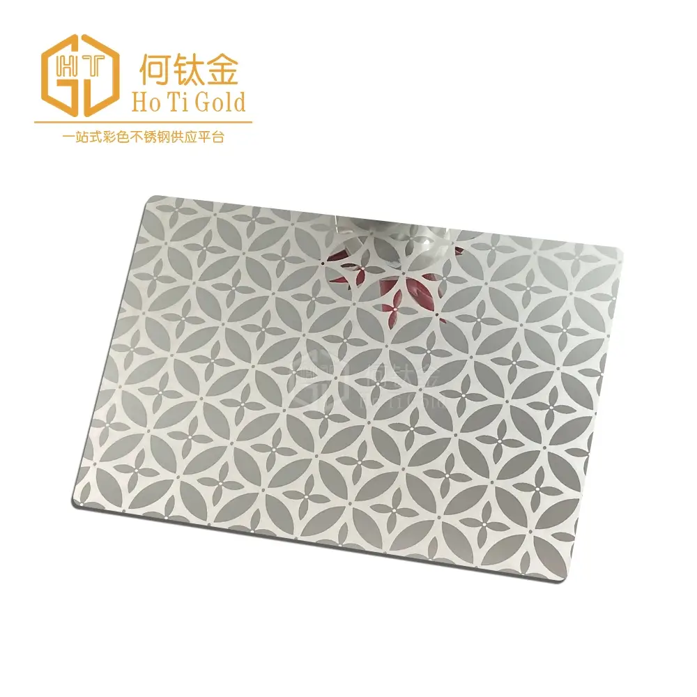 titanium silver mirror etched stainless steel sheet