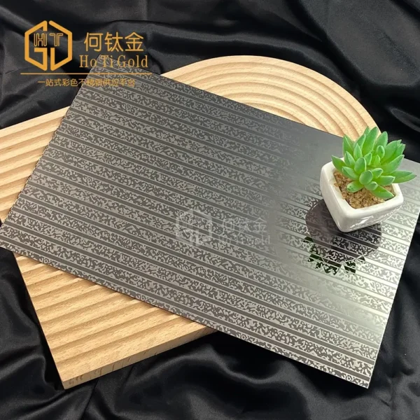 vacuum black brushed etched stainless steel sheet