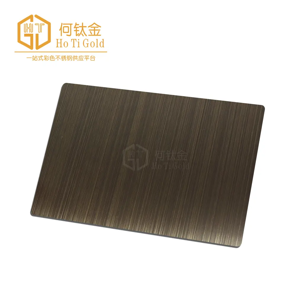 hairline antique bronze shiny stainless steel sheet