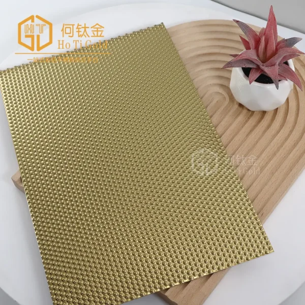 mirror gold small dots stainless steel sheet