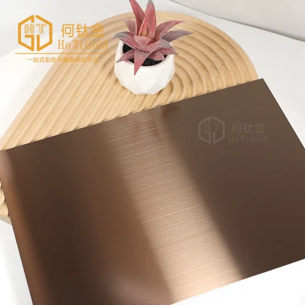 hairline tea gold shiny afp stainless steel sheet