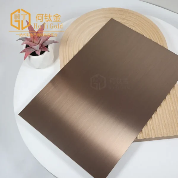 hairline tea gold matt afp stainless steel sheet