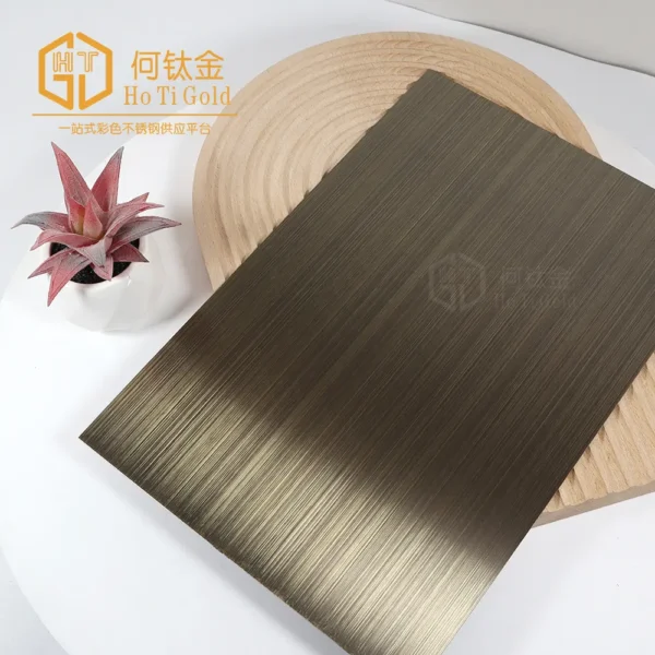 hairline antique bronze shiny stainless steel sheet