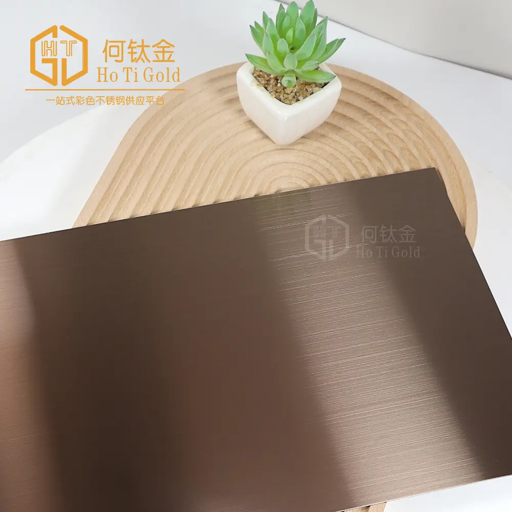 hairline tea gold shiny afp stainless steel sheet